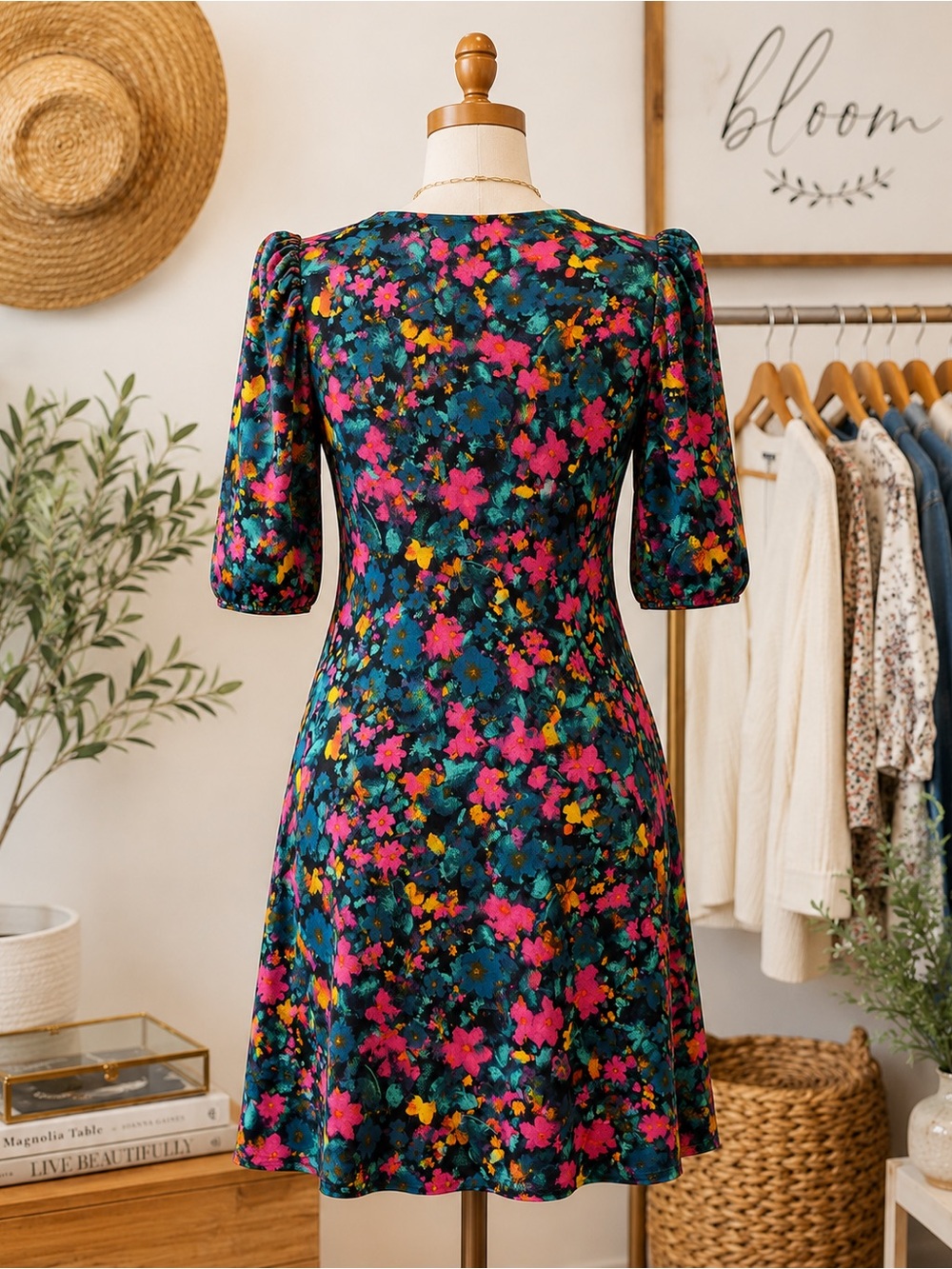 🌸 Pioneer Woman Vibrant Floral Dress 🌸 - Picture 3 of 9